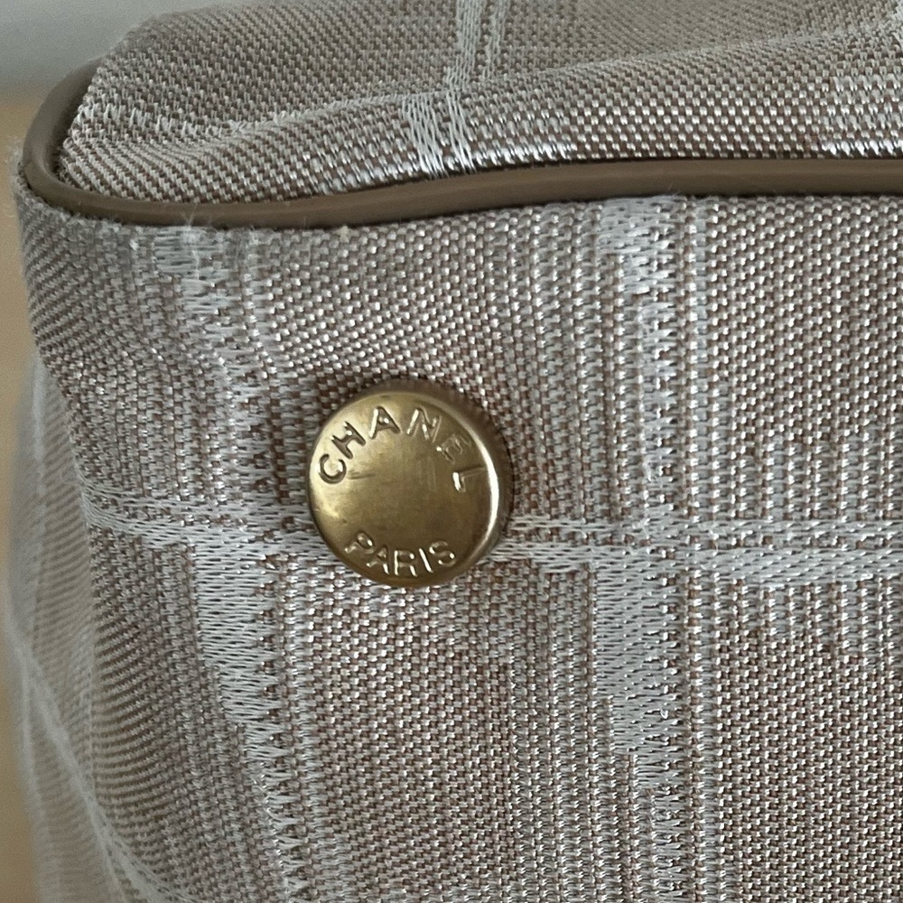 Chanel Jacquard Canvas Travel Line Tote Beige Late 90’s-Early 2000s - Picture 10 of 16